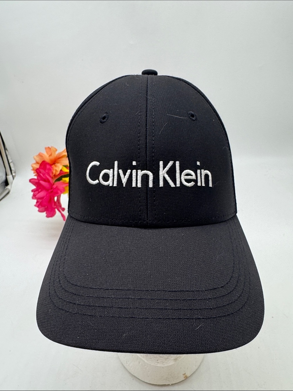 Calvin Klein Black Baseball Cap with White Embroidered Logo HT10281H